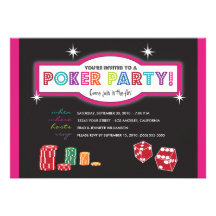 Poker Party Extravaganza Invitation (pink/black)