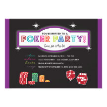 Poker Party Extravaganza Invitation (purple/black)