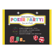 Poker Party Extravaganza Invitation (yellow/black)