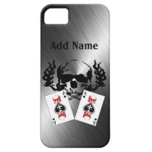 Poker Skulls Chrome Custom iPhone 5 Cases