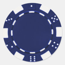 pokerchip sticker  blue