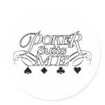 pokerSuitsMe-2-WH Round Stickers