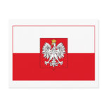 Poland Flag w COA (light) Postcard