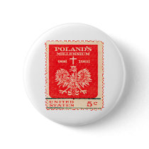 Poland Millennium Stamp Button