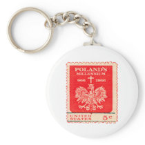 Poland Millennium Stamp Key Chain