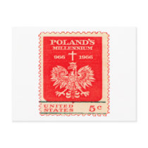 Poland Millennium Stamp Postcard