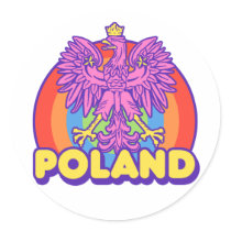Poland Round Sticker