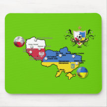 Poland Ukraine 2012 flag map football European Cup Mouse Pad