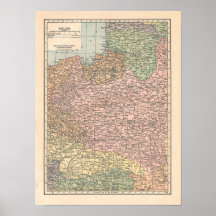 Poland Vintage 1923 Map Posters