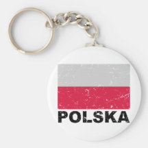 Poland Vintage Flag Keychains