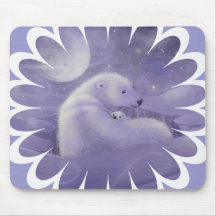 Polar Bear and Cub Mousepad