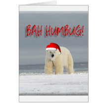 Polar Bear "Bah Huimbug" 1 Greeting Card