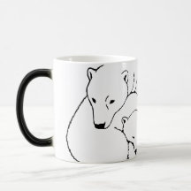 Polar Bear Beer Mug Glass Mother & Cubs Bear Mug