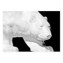 Polar Bear, Black Background (5) Business Card Templates