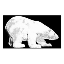 Polar Bear, Black Background (6) Business Card
