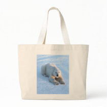 Polar Bear Blue Tote Bags