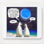Polar Bear Blue Moon Cartoon mousepads