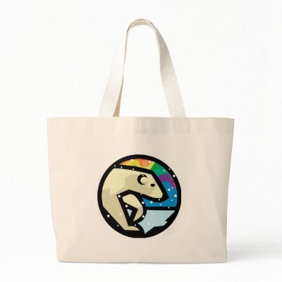 polar bear circle design tote bags by animalmadness