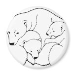 Polar Bear & Cub Fridge Magent Wildlife Art Gifts Magnets