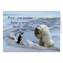 Polar Bear Cub & Penguin Best Friends Card