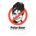 Polar Bear for dinner Round Stickers