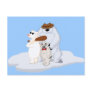 Polar Bear Gang on Ice Postcard