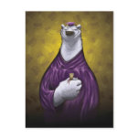 Polar Bear Graduation Post Card Purple postcards