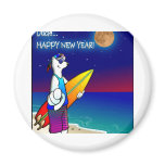 POLAR BEAR HAPPY NEW YEAR 2009 FRIDGE MAGNET