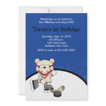 Polar Bear Hockey Sports Birthday Invitation