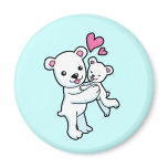 Polar Bear hugging Baby bear
