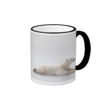 Polar Bear Laying On A Lake Of Ice Mugs