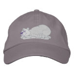 Polar Bear Laying On Tummy embroidered hats