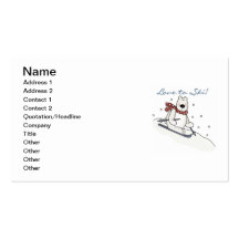 Polar Bear Love to Ski T-shirts and Gifts Business Card Template