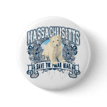 Polar Bear Massachusetts Pinback Button