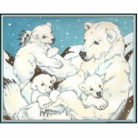 Polar Bear Mother and Cubs photo sculptures