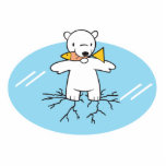 polar bear on cracked ice photo sculptures