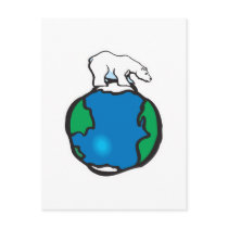 polar bear on earth post card