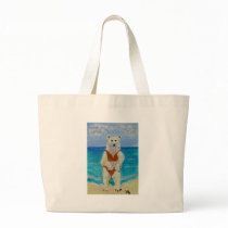 Polar Bear on Vacation Canvas Bags