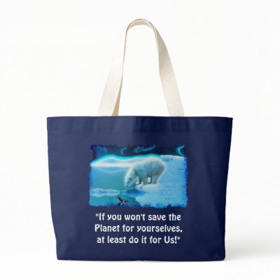 Polar Bear & Penguin Wildlife Art Earth Day Bag