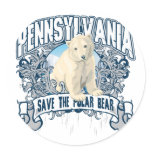 Polar Bear Pennsylvania Round Stickers