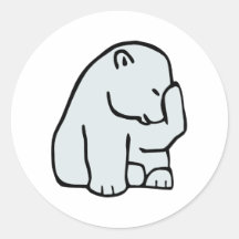 Polar Bear Round Sticker