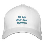 Polar Bear Supporter Fun Embroidered Ice Cap embroidered hats