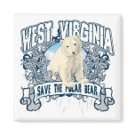 Polar Bear West Virginia Fridge Magnet