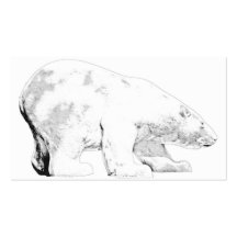 Polar Bear, White Background (6) Business Card Templates