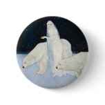 Polar Bear Winter Magic Button Pin - Edmund Dulac