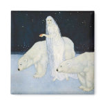 Polar Bear Winter Magic Fridge Magnet Edmund Dulac