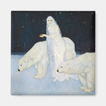 Polar Bear Winter Magic Fridge Magnet Edmund Dulac