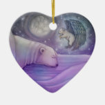 Polar Bear with Angel Holiday Ornament