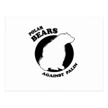 Polar Bears against Palin Post Card