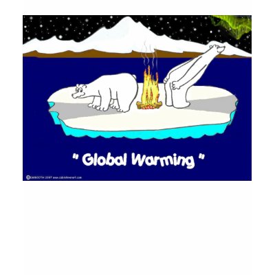 POLAR BEARS LOVE GLOBAL WARMING TSHIRT by cabinfeverdavid